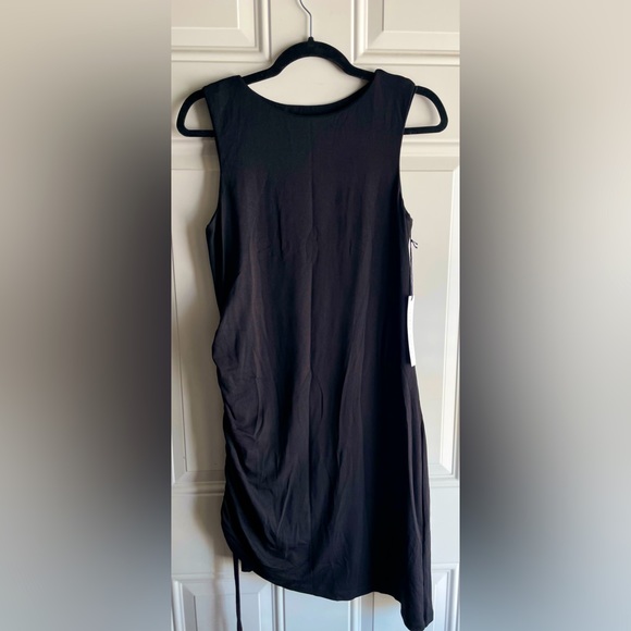 $138 MSRP NWT Susana Monaco Luxuriously Versatile Black Dress W/ Side Drawstring - Picture 6 of 11